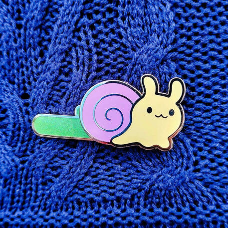 Sliding Snail Pin - Studio Egg Face